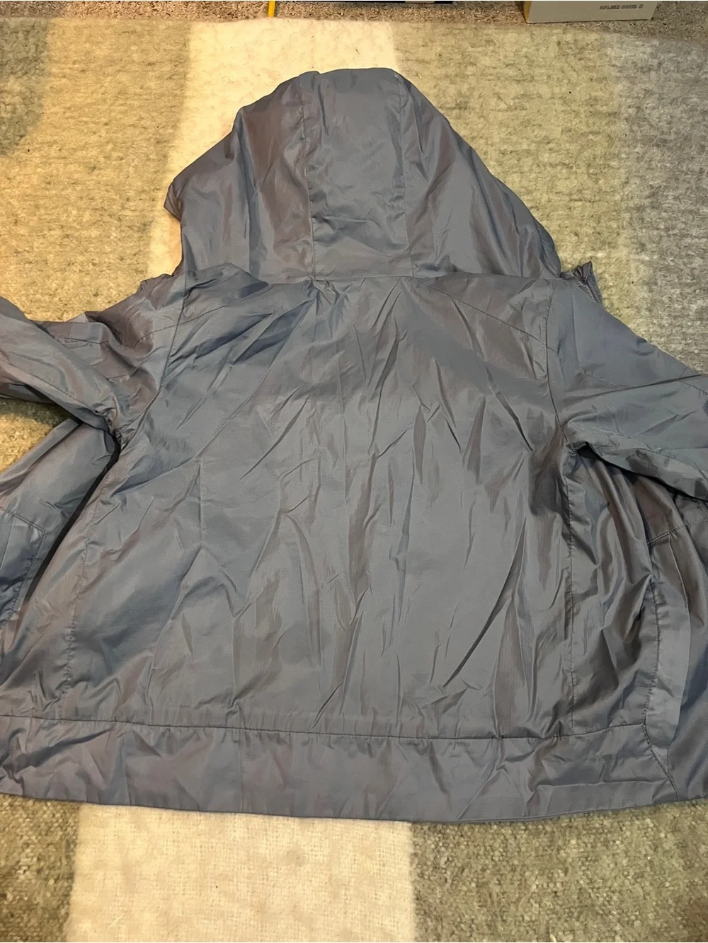 Nike Kids Gray Hooded Rain Jacket with Fleece Lining
